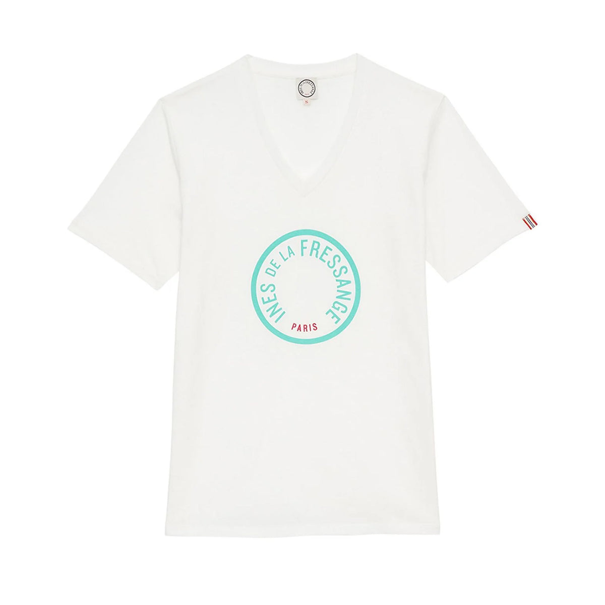 INES DE LA FRESSANGE T-Shirt Pia Donna Ecru Turquoise 12Y038CO222 F032 ECRU TURQUOISE 