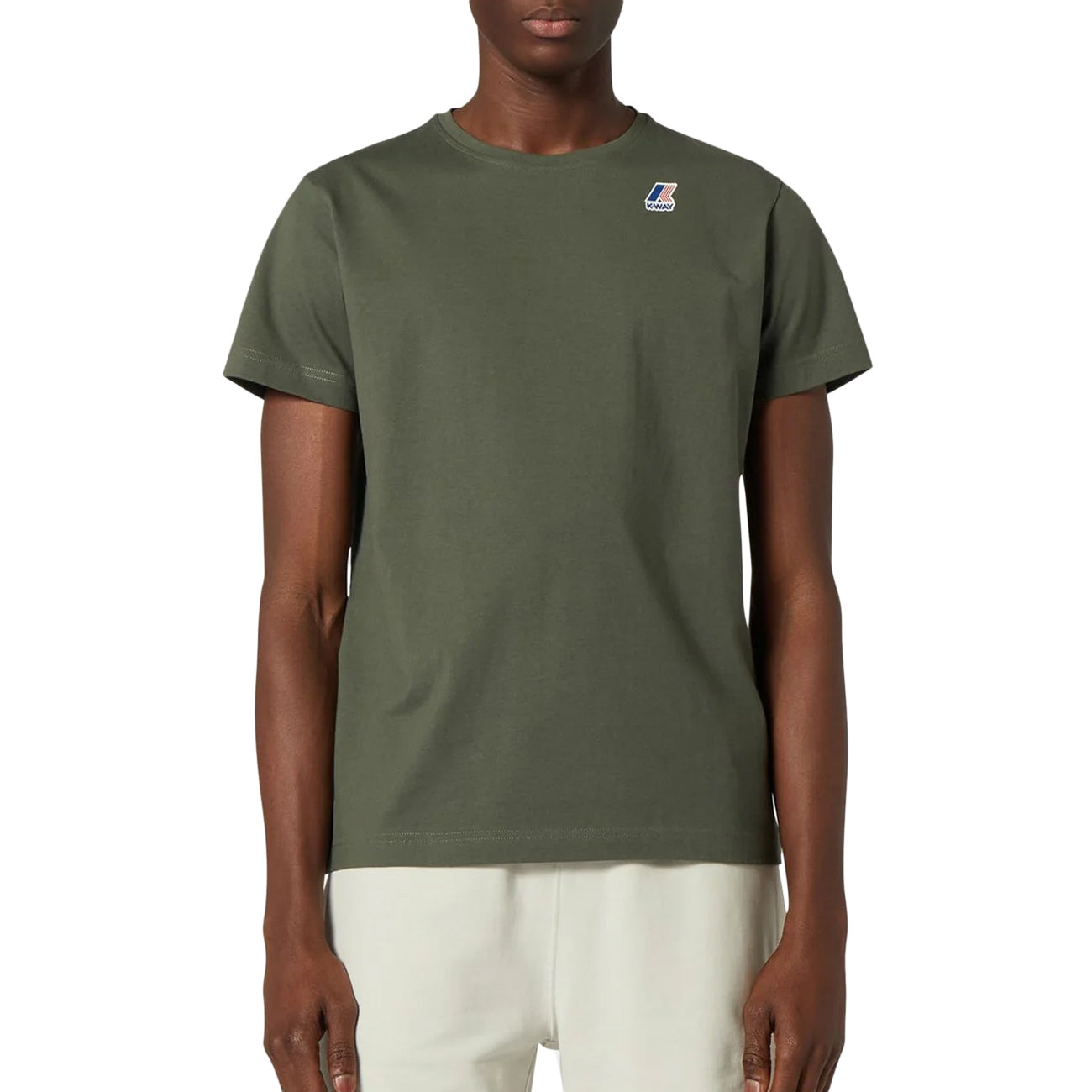 K-WAY T-Shirt Girocollo Edouard Uomo Green Blackish K007JE0 WMR GREEN BLACKISH 