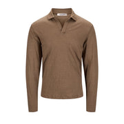 LA FILERIA Polo In Lino Uomo Fango 60188/96803 410 FANGO 