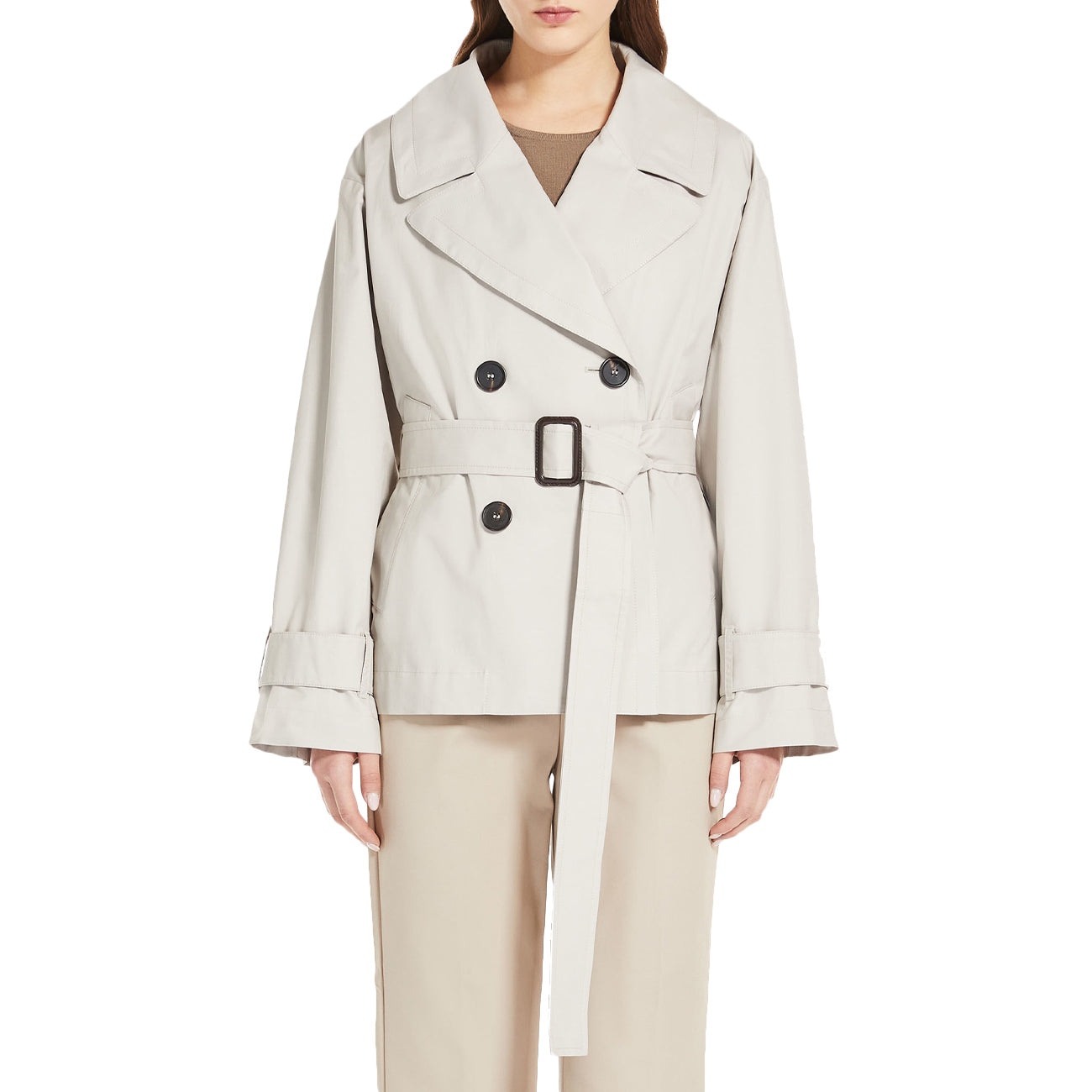 MAX MARA S Trench Corto Jtrench Antigoccia Donna Ecru JTRENCH 2419021034600 002 ECRU 