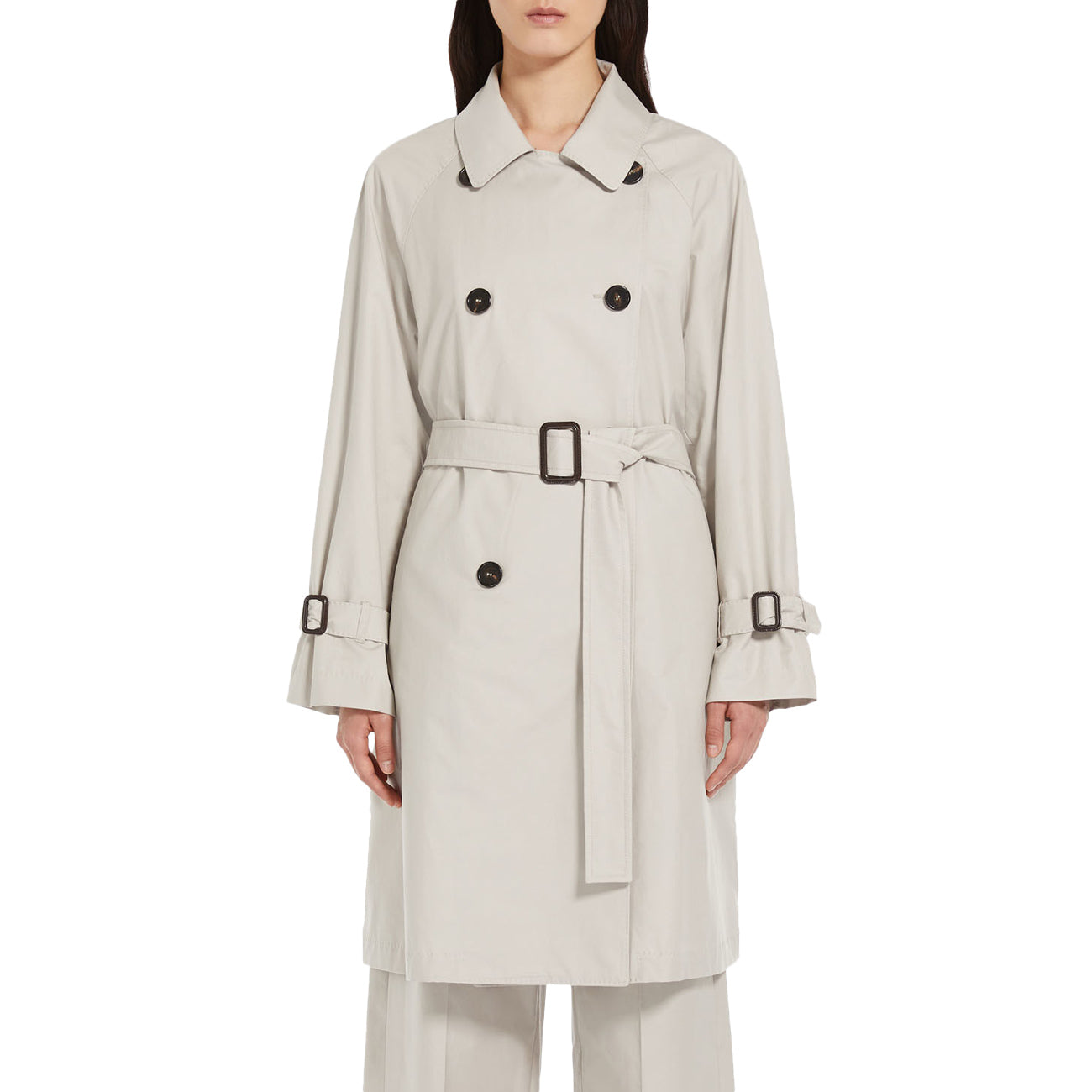 MAX MARA LEISURE Trench Titrench In Cotone Donna Ecru TITRENCH 2419021014600 002 ECRU 