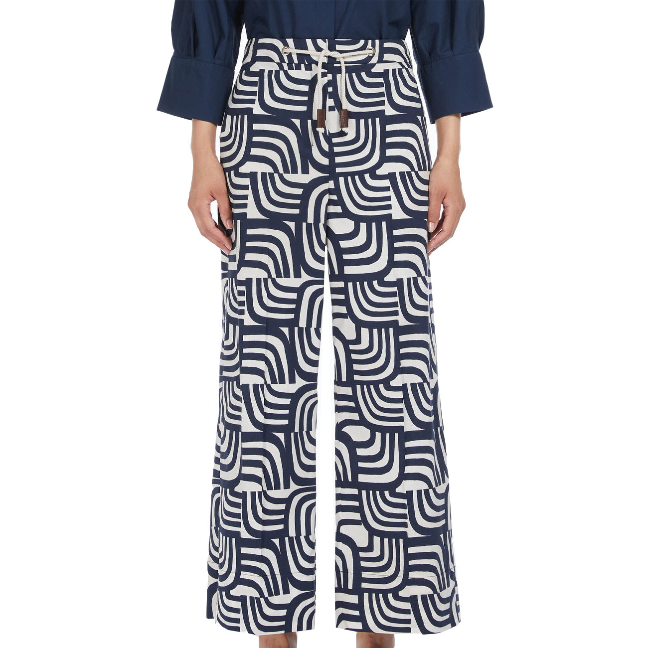 MAX MARA S Pantalone Bella Donna Ecru Blue BELLA 2419131213600 003 ZEN ECRU/BLUE 