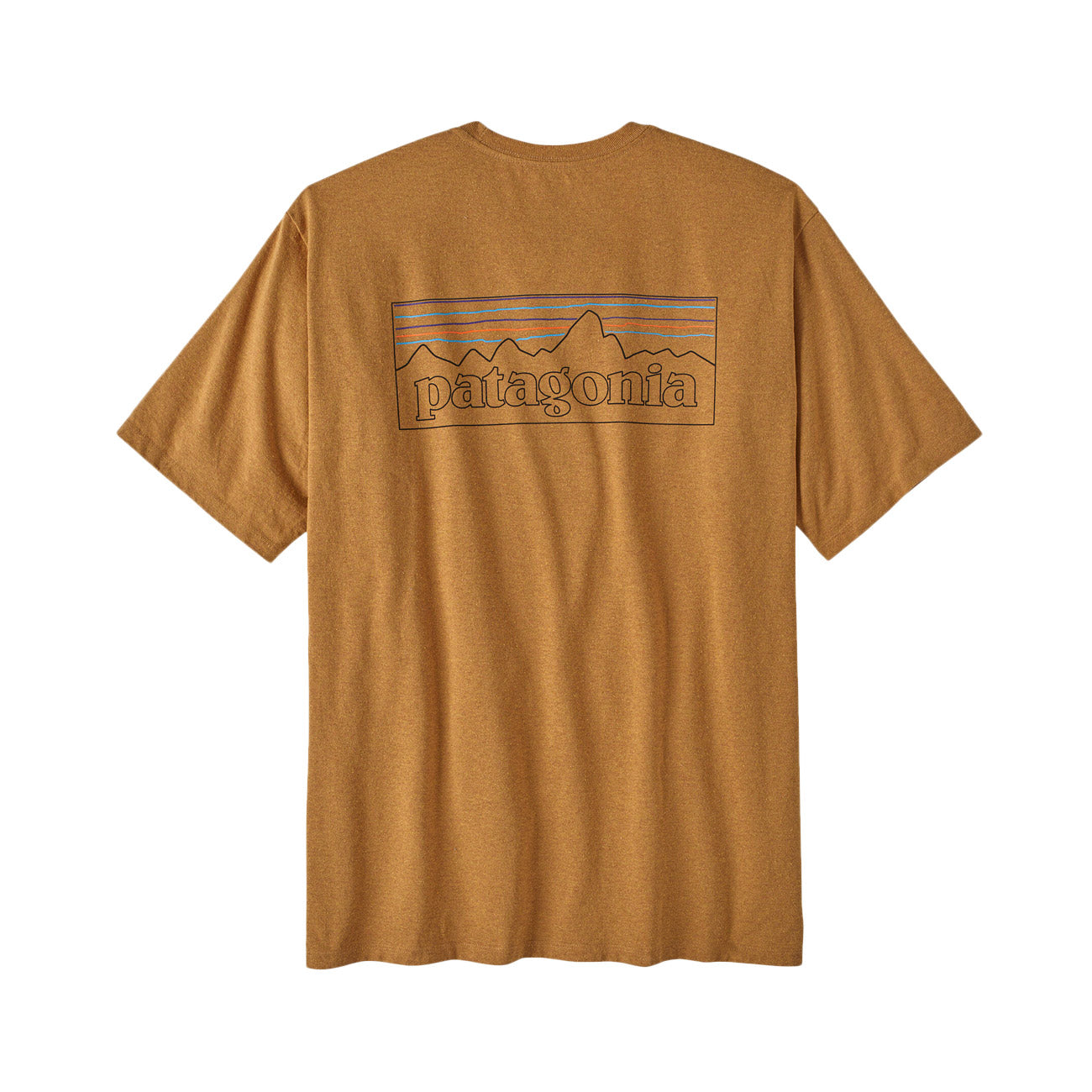 PATAGONIA T-Shirt Logo Responsibili-Tee Uomo Black 38504 POLG P6 OUTLINE GOLDEN CARAMEL 