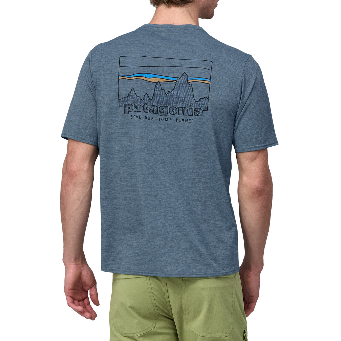 PATAGONIA Tshirt Cool Daily Graphic Uomo Skyline Utility Blue 45235 SKUX SKYLINE UTILITY BLUE 