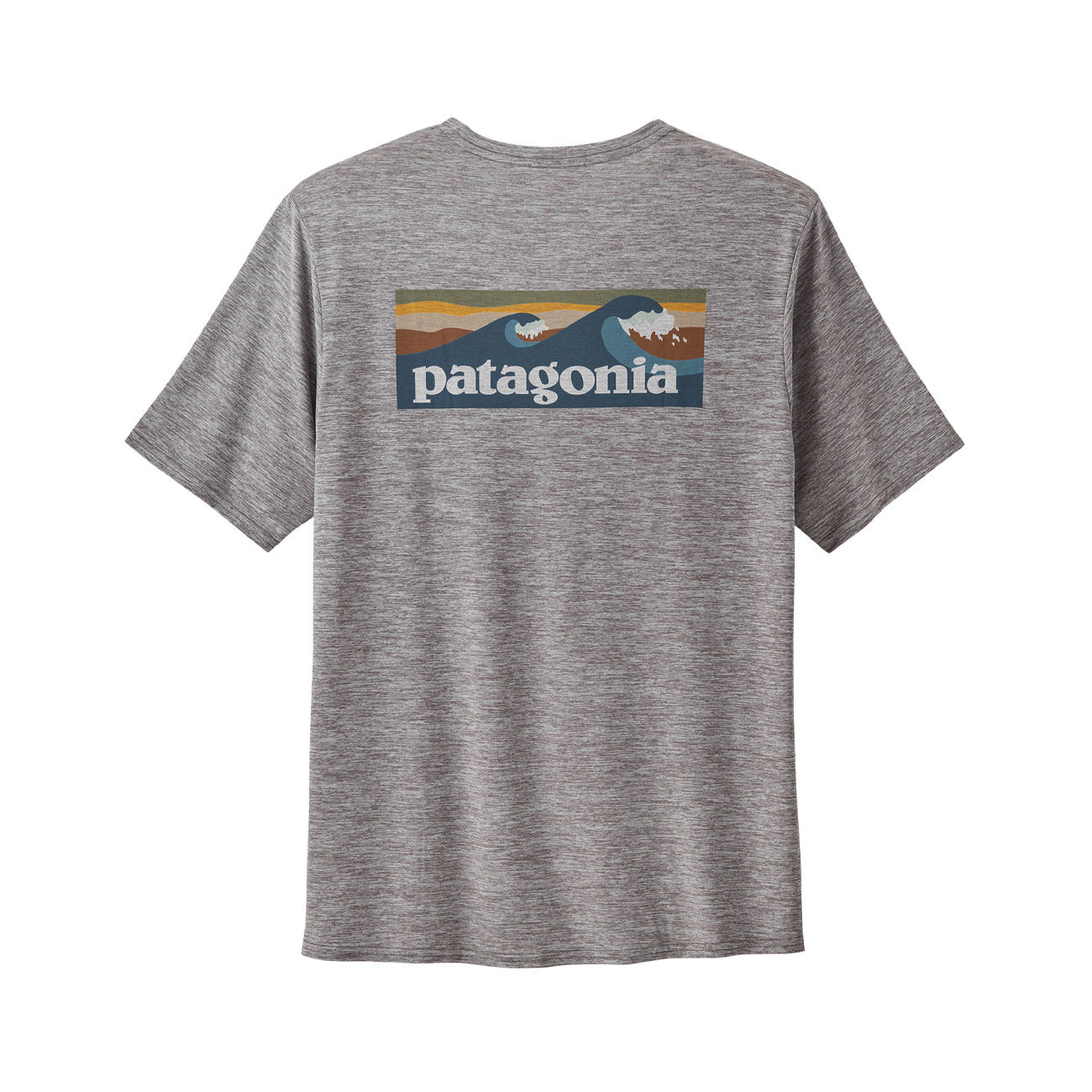 PATAGONIA Tshirt Cool Daily Graphic Waters Uomo Abalone Blue Feather Grey 45355 BLAF BOARDSHORT LOGO BLUE GREY 
