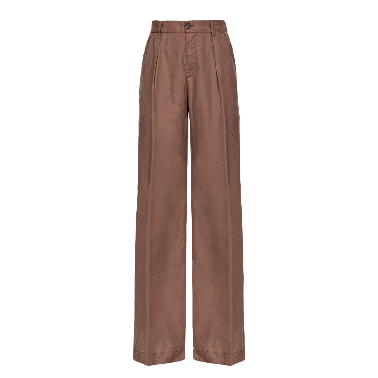 PINKO Pantalone Wide Leg Lyocell Donna Marrone Castagna 102890/A1JI L74 MARRONE CASTAGNA 