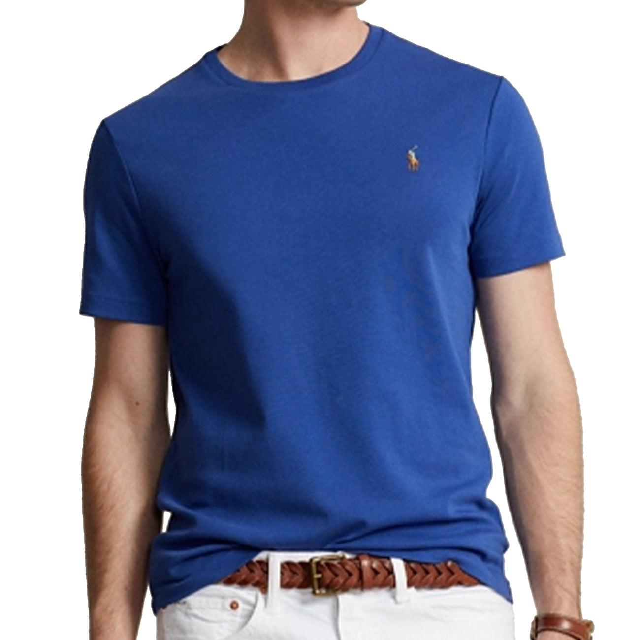POLO RALPH LAUREN T-Shirt In Cotone Custom Slim Fit Uomo Beach Royal 710740727 077 BEACH ROYAL 