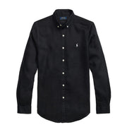 POLO RALPH LAUREN Camicia In Lino Uomo Polo Black 710829443 011 POLO BLACK 