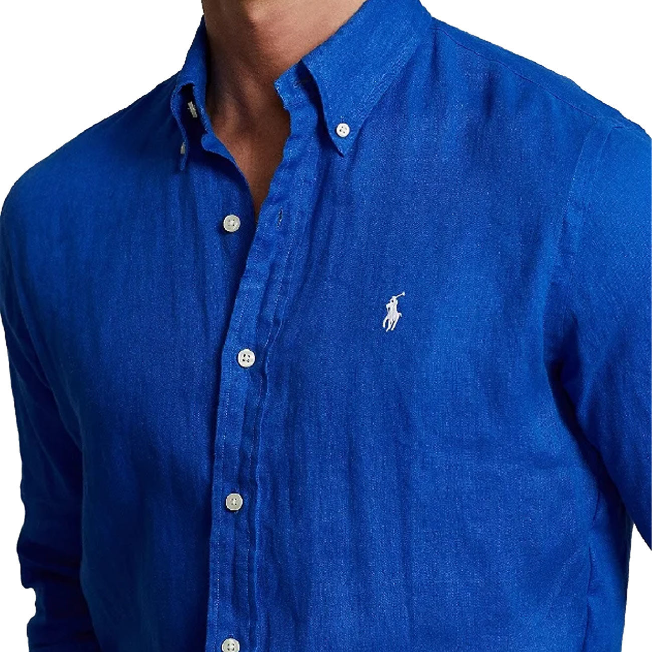 POLO RALPH LAUREN Camicia In Lino Uomo Heritage Blue 710829443 025 HERITAGE BLUE 