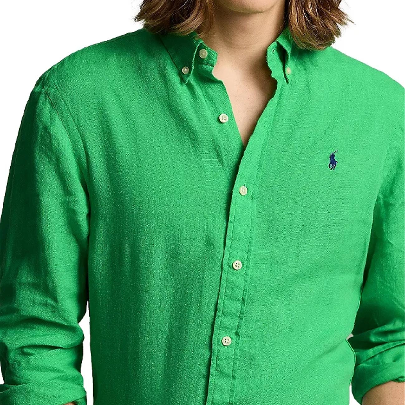 POLO RALPH LAUREN Camicia In Lino Uomo Classic Kelly 710829443 026 CLASSIC KELLY 