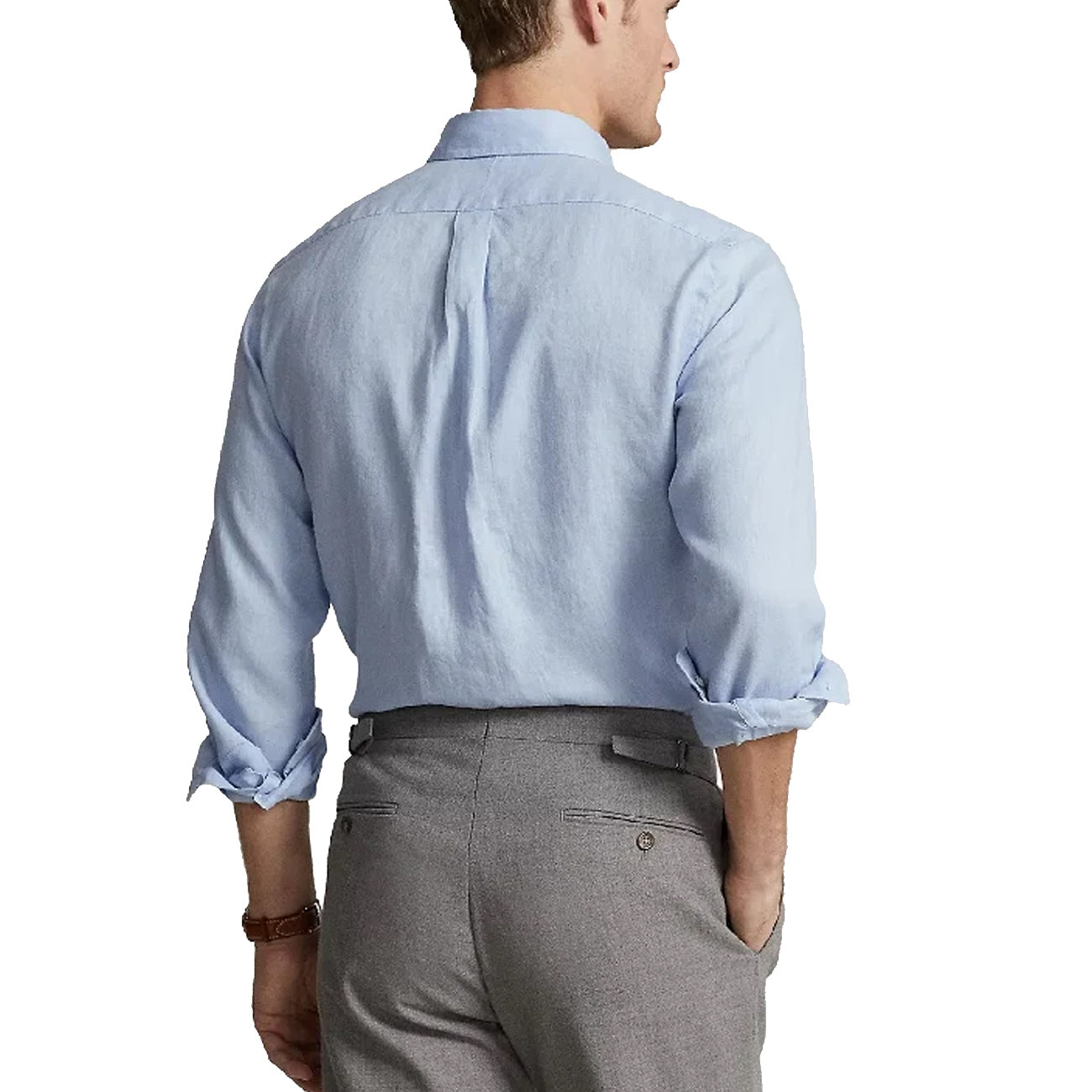 POLO RALPH LAUREN Camicia In Lino Uomo Blue Hyacinth 710829443 029 BLUE HYACINTH 