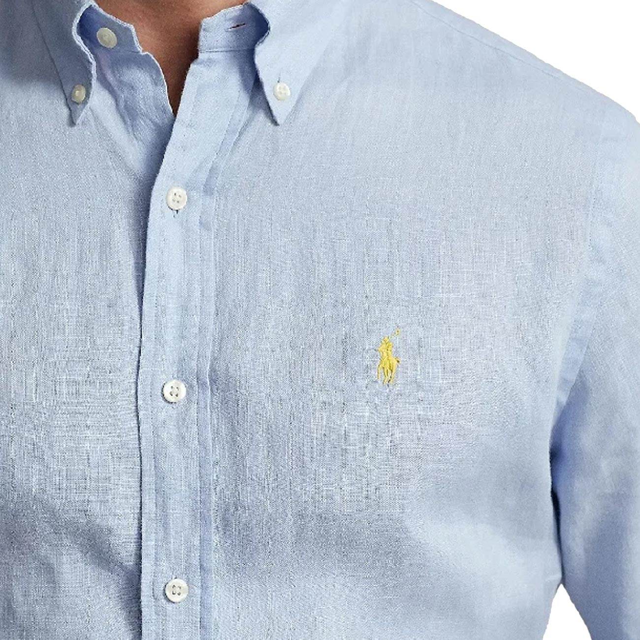 POLO RALPH LAUREN Camicia In Lino Uomo Blue Hyacinth 710829443 029 BLUE HYACINTH 