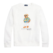POLO RALPH LAUREN Felpa Orsetto Uomo White Beach Club Bear 710853308 032 SP24 WHITE BEACH CLUB BEAR 