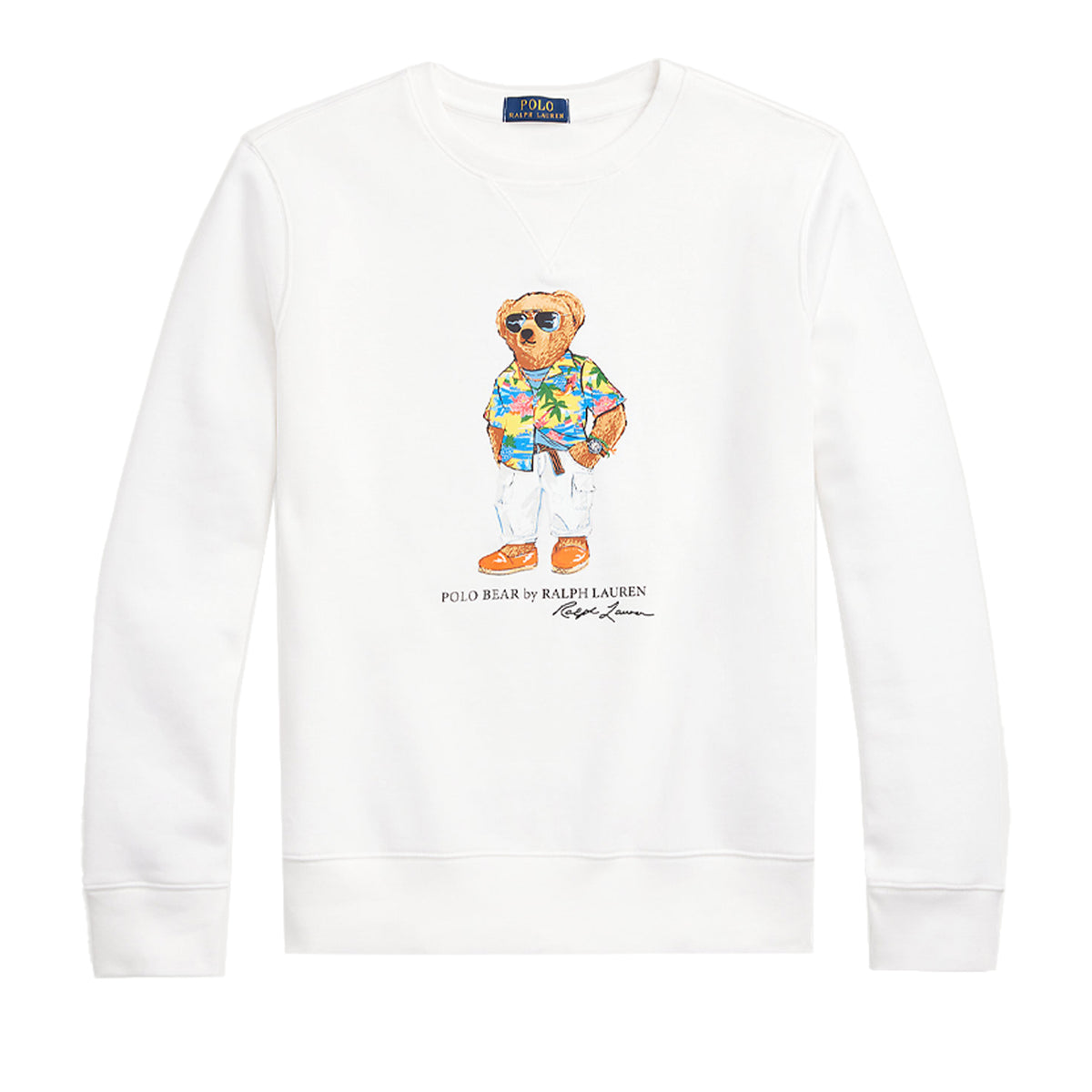 POLO RALPH LAUREN Felpa Orsetto Uomo White Beach Club Bear 710853308 032 SP24 WHITE BEACH CLUB BEAR 