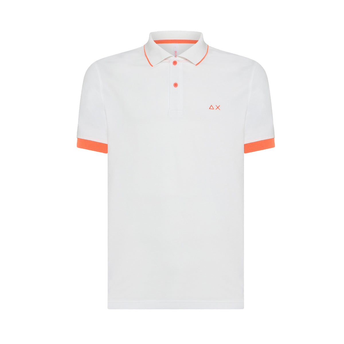 SUN68 Polo Profili Fluo Uomo Bianco A34120 01 BIANCO 