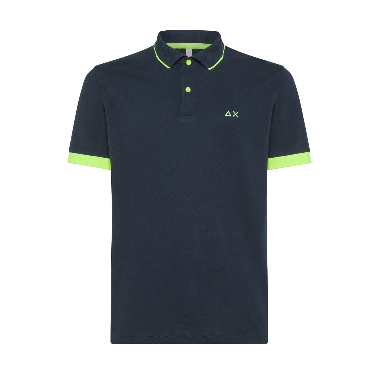 SUN68 Polo Profili Fluo Uomo Navy Blue A34120 07 NAVY BLUE 