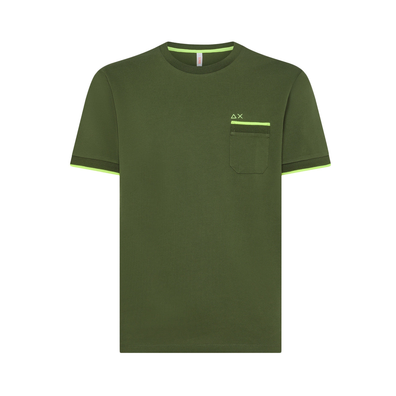 SUN68 T-Shirt Profili Sottili Uomo Verde T34124 37 VERDE 