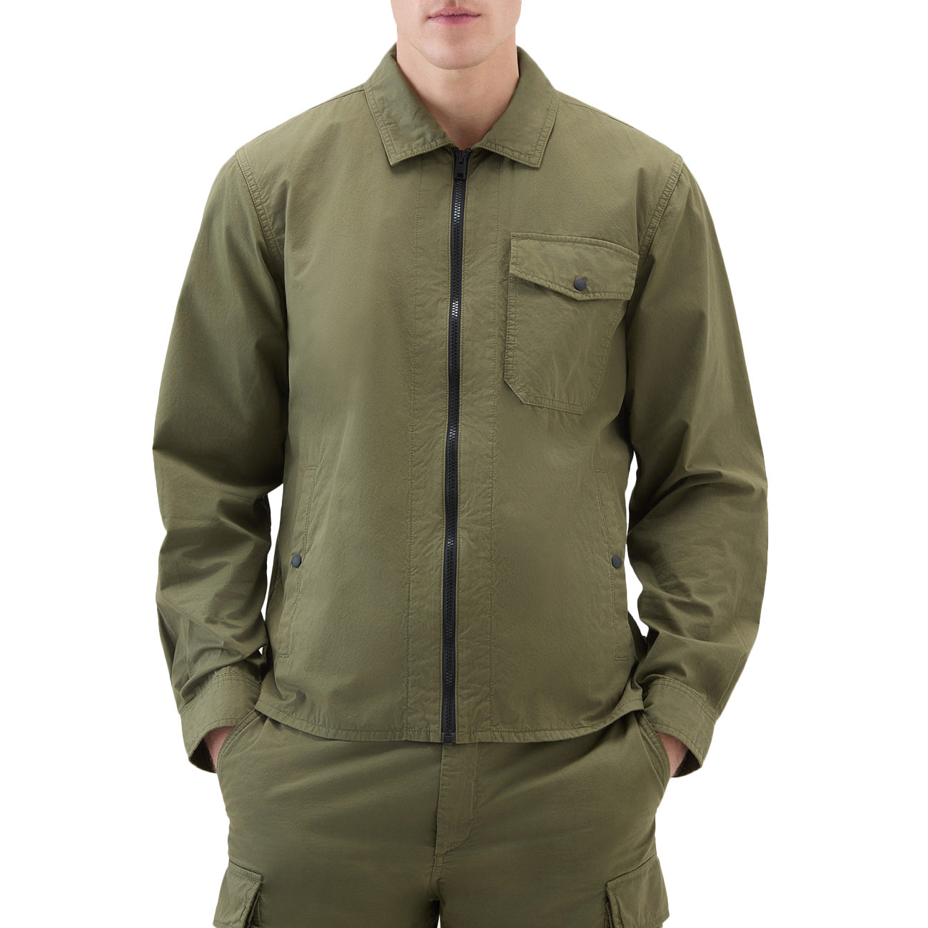 WOOLRICH Overshirt Garbadine Uomo Lake Olive CFWOOS0113MRUT3665 6178 LAKE OLIVE 