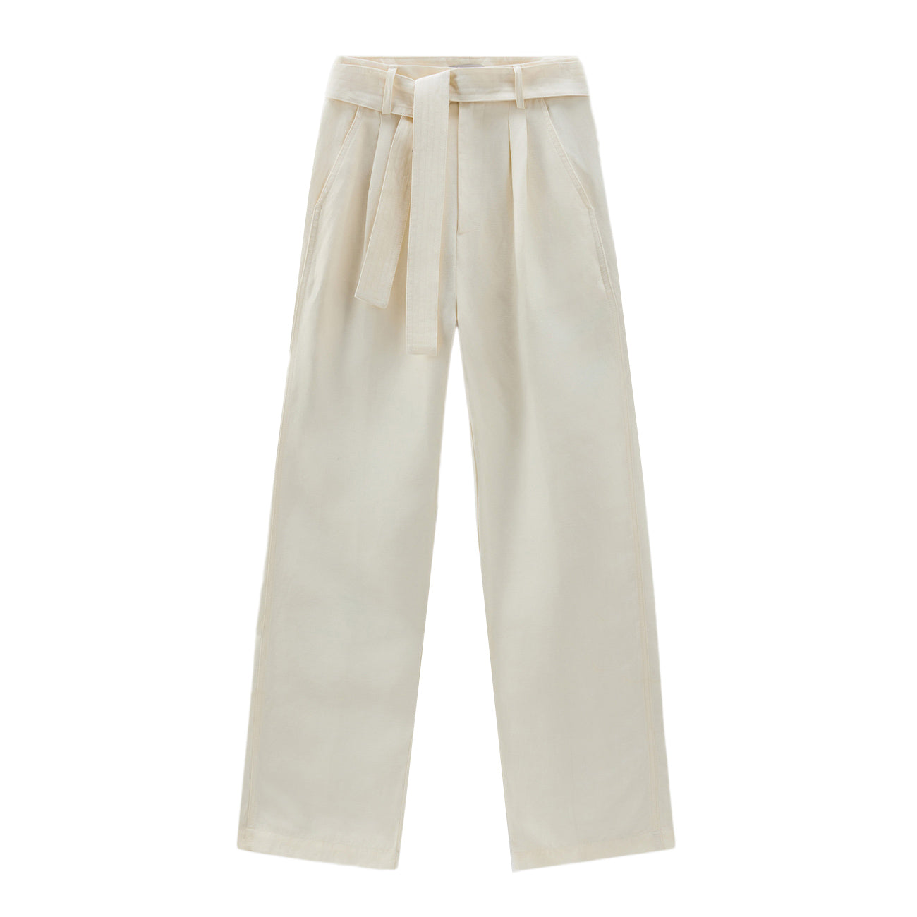 WOOLRICH Pantalone In Misto Viscosa E Lino Donna Plaster White CFWWTR0151FRUT3043 8178 PLASTER WHITE 