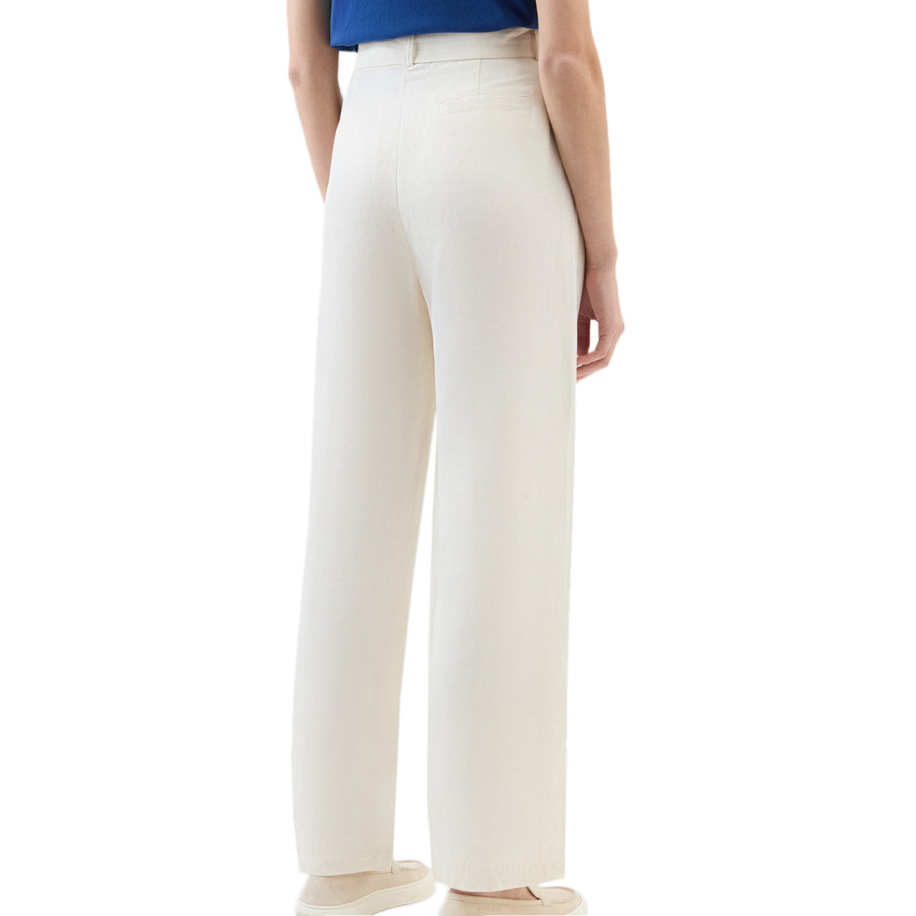 WOOLRICH Pantalone In Misto Viscosa E Lino Donna Plaster White CFWWTR0151FRUT3043 8178 PLASTER WHITE 