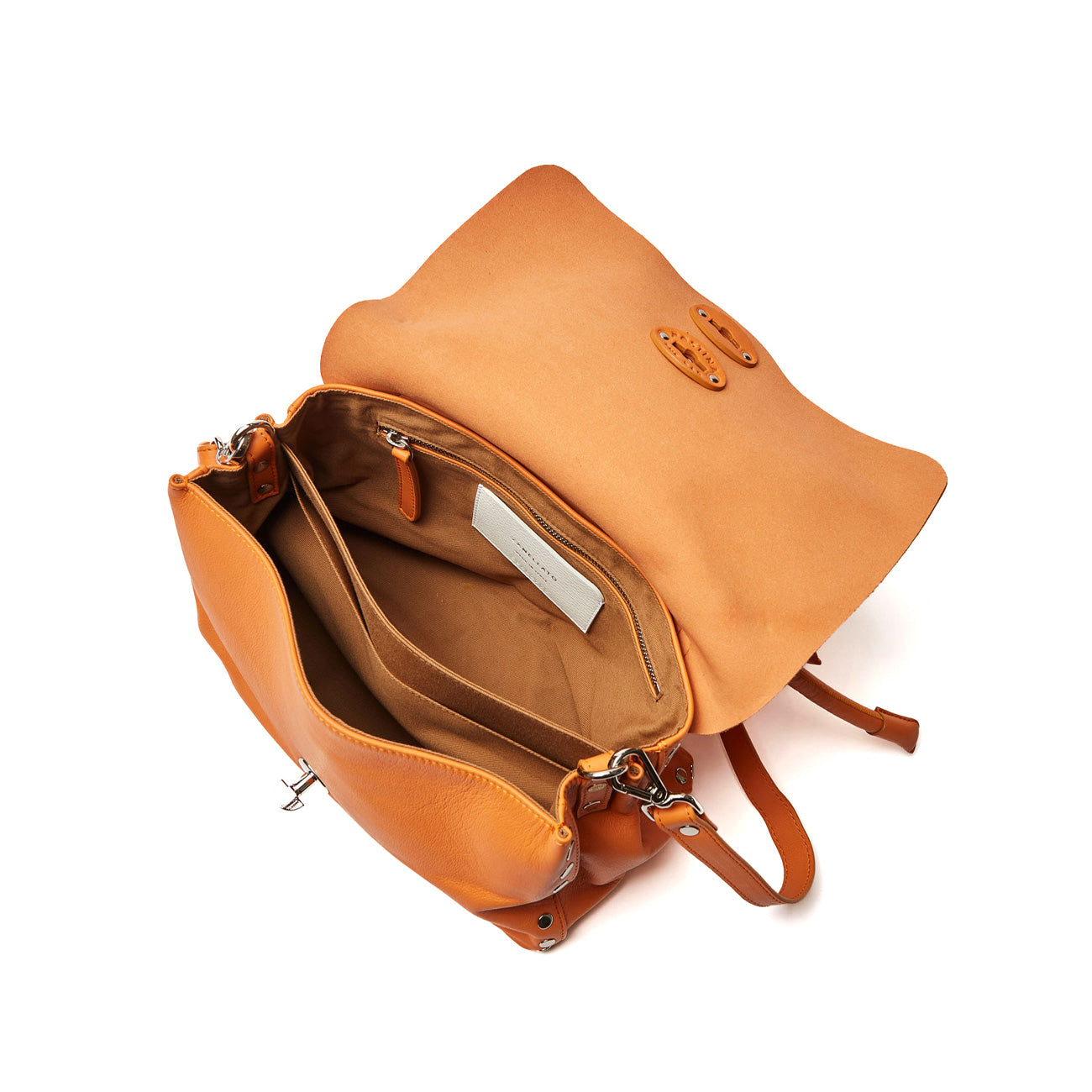 ZANELLATO Borsa Postina S Piuma Knot Donna Orange Noto 068090 0660000 S Z0300 ORANGE NOTO 
