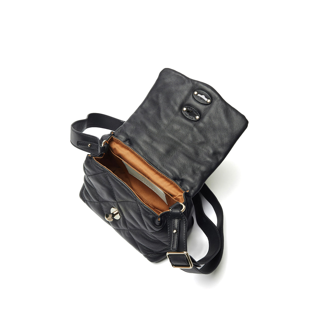 ZANELLATO Borsa Postina Veneta Baby Matelasse' Donna Black Nero 068590 0880000 BABY Z0001 BLACK NERO 