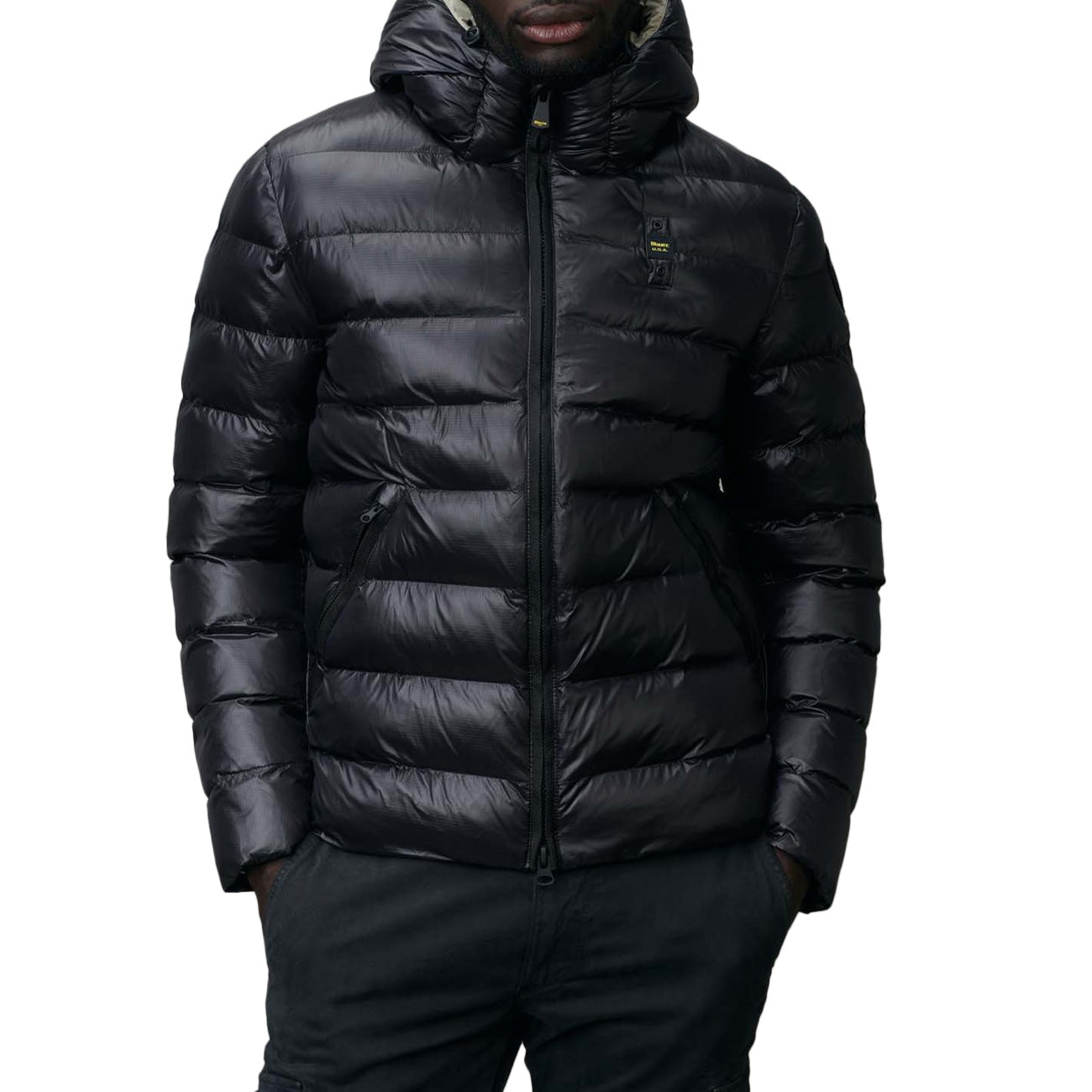 BLAUER Bomber Adams Uomo Nero Beige 24WBLUC02055 005958 999EI NERO/BEIGE 