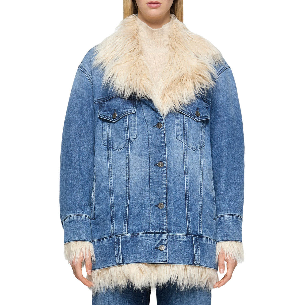 DONDUP Giacca Over In Denim DJ632 DFH253D IE2 800 DENIM 