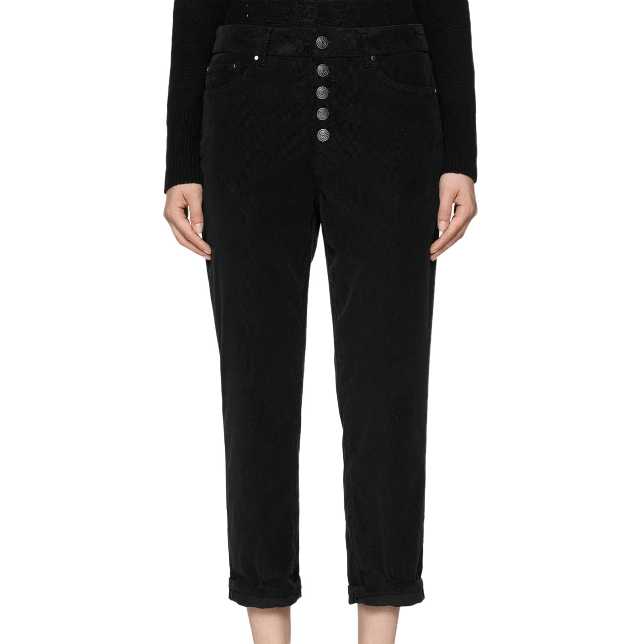 DONDUP Pantaloni Koons In Velluto DP268B VS0030D BM5 999 NERO 