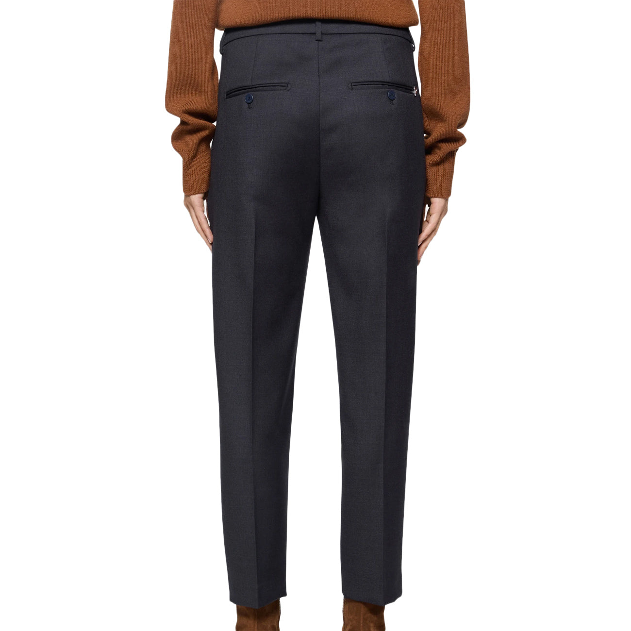 DONDUP Pantaloni Nima In Lana DP576 WF0178D XXX 890 BLU/BLACK 