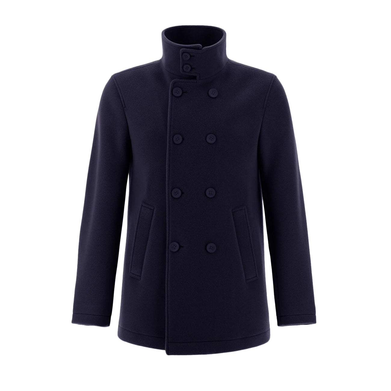 HERNO Peacot In New Velour Ed Ecoage Uomo Blu Navy PE000043U33430 9200 BLU NAVY 