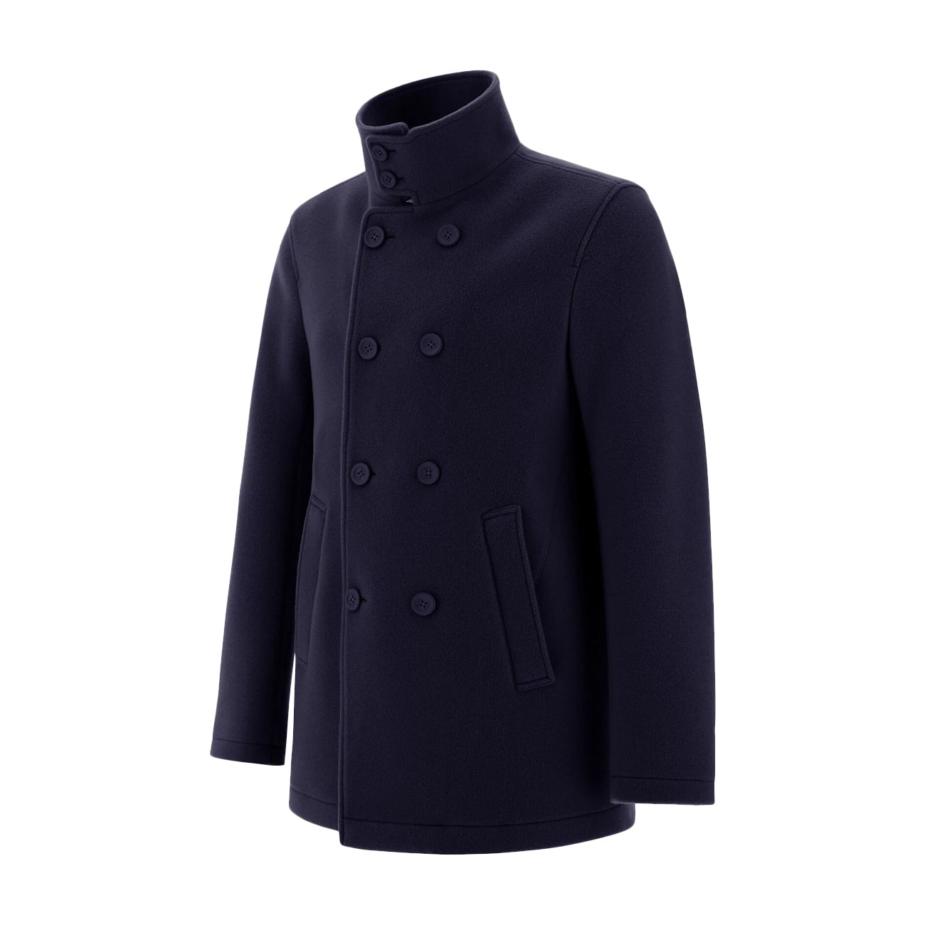 HERNO Peacot In New Velour Ed Ecoage Uomo Blu Navy PE000043U33430 9200 BLU NAVY 
