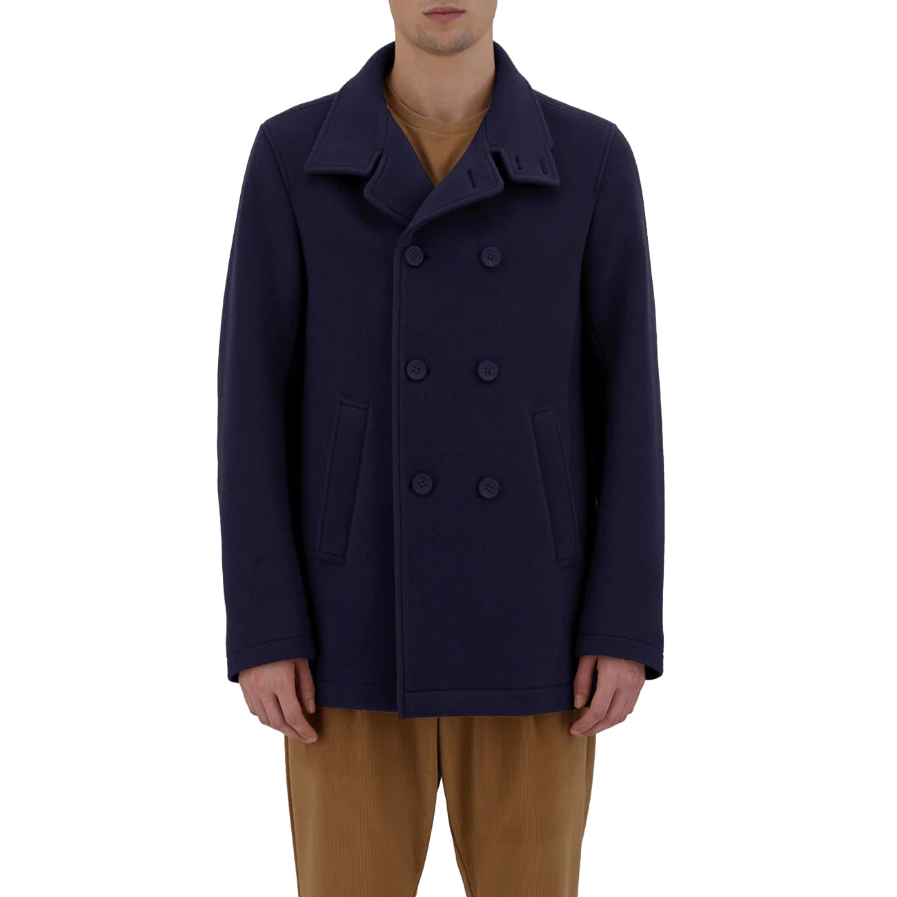 HERNO Peacot In New Velour Ed Ecoage Uomo Blu Navy PE000043U33430 9200 BLU NAVY 