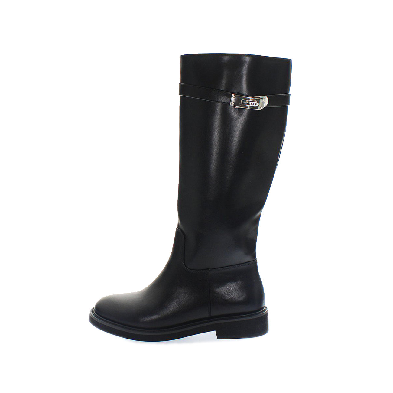 Stivali Alti Con Fibbia Sul Gambale Donna Nero 8313 NERO KHARISMA 