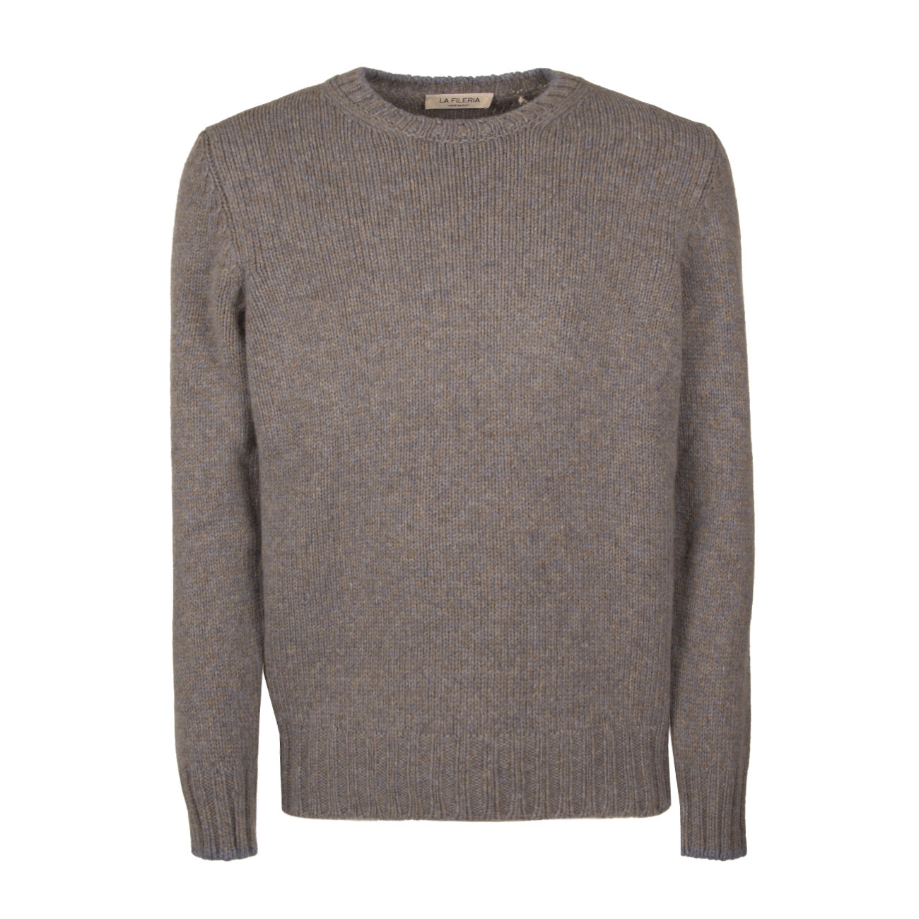 LA FILERIA Maglia In Lana Uomo Beige Celeste Melange 10158/25701 818 BEIGE/CELESTE MELANGE 