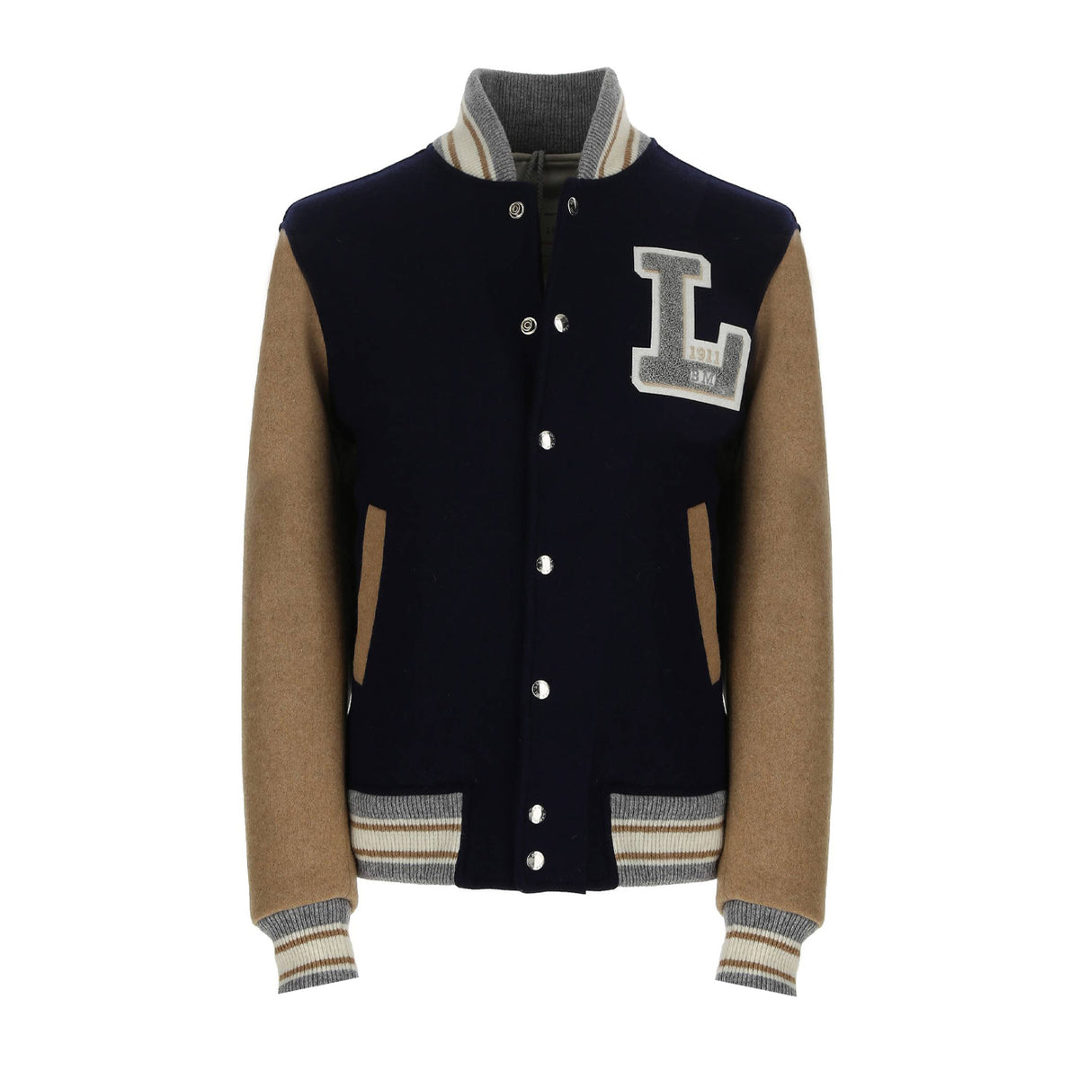 L.B.M.1911. Bomber College In Jersey Uomo Blu/Cammello 9378_S_35703 5 BLU/CAMMELLO 