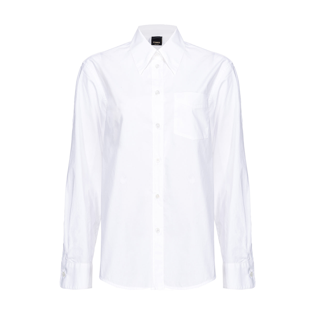 PINKO Camicia Corea In Popeline Donna Bianco Brillante 103708/A1XZ Z04 BIANCO BRILLANTE 
