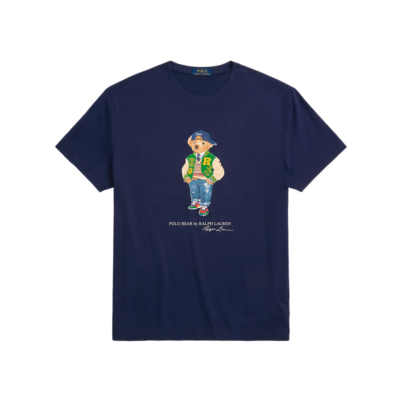 POLO RALPH LAUREN T-Shirt Orsetto Patch Uomo Newport Navy Vrsy 710854497 039 F24 NEWPORT NAVY VRSY 