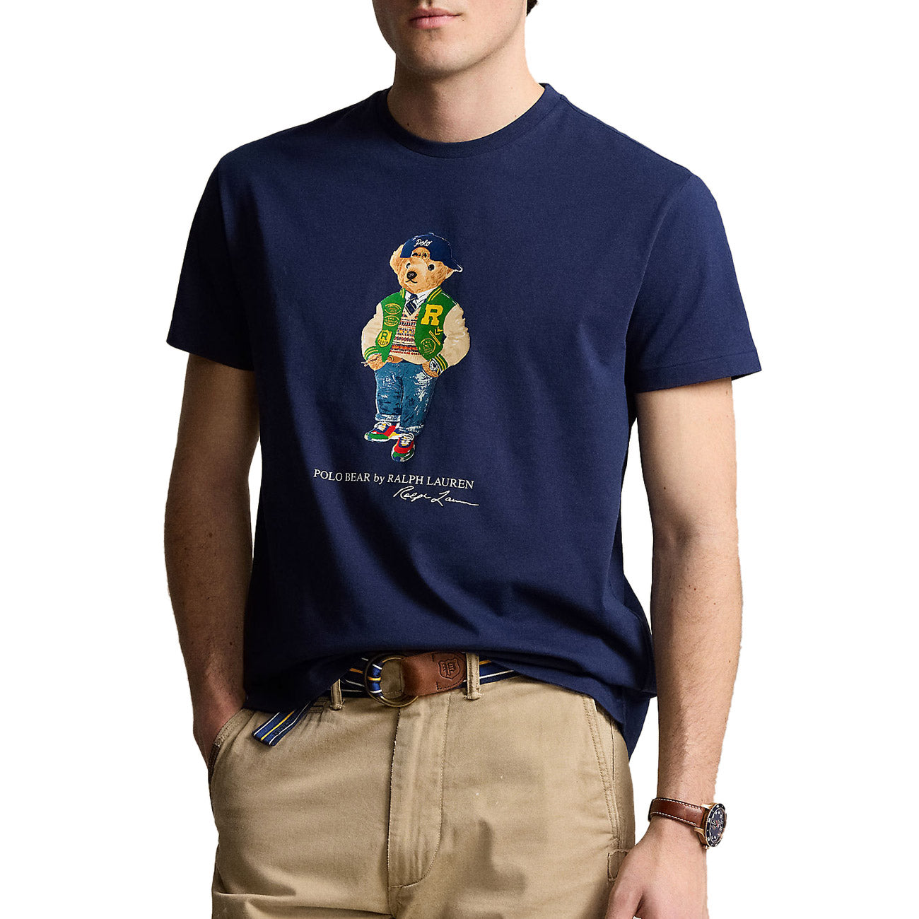 POLO RALPH LAUREN T-Shirt Orsetto Patch Uomo Newport Navy Vrsy 710854497 039 F24 NEWPORT NAVY VRSY 