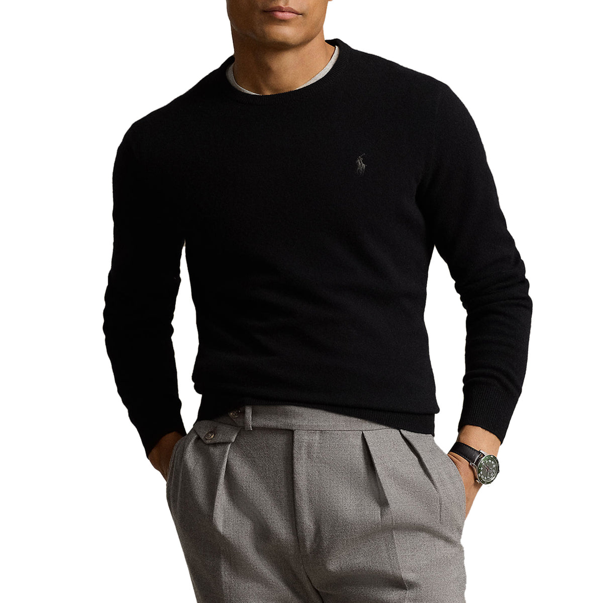 POLO RALPH LAUREN Pullover Lambswool Uomo Polo Black 710876714 003 POLO BLACK 