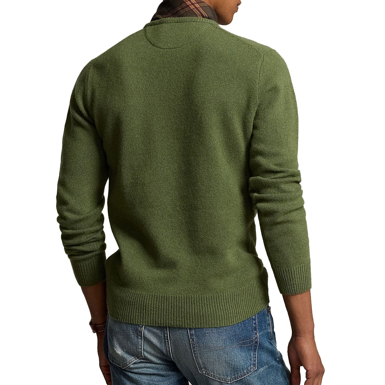 POLO RALPH LAUREN Pullover Lambswool Uomo Classic Olive Heather 710876714 017 CLASSIC OLIVE HEATHER 