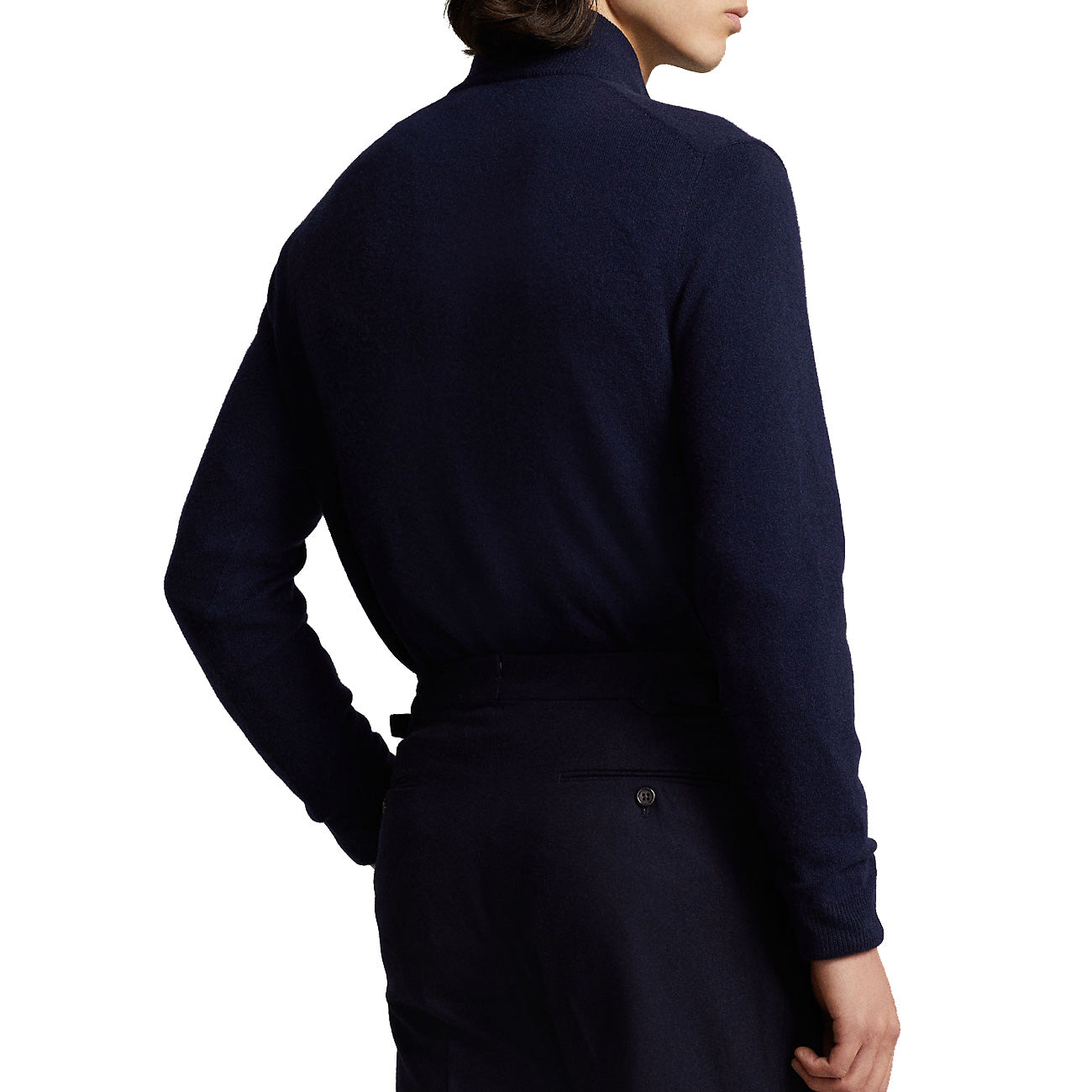 POLO RALPH LAUREN Pullover Mezza Zip In Lana Merino Uomo Hunter Navy 710876756 001 HUNTER NAVY 
