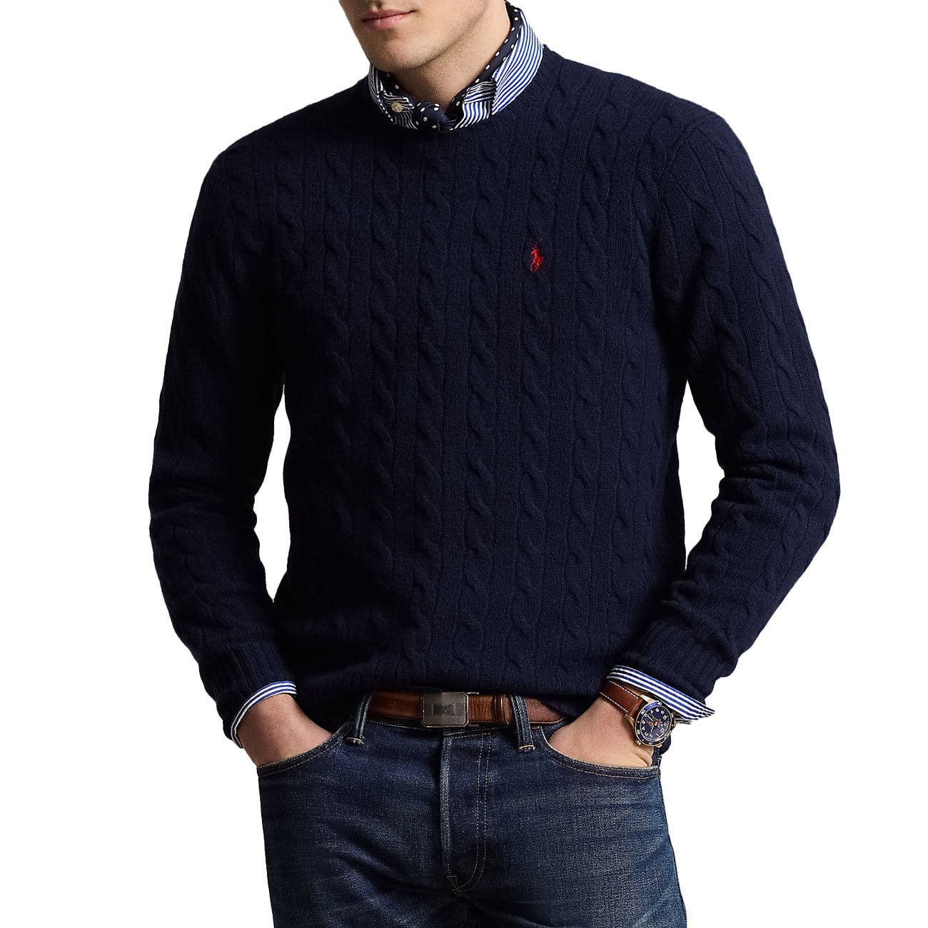 POLO RALPH LAUREN Pull In Lana E Cashmere Uomo Hunter Navy 710876762 002 HUNTER NAVY 