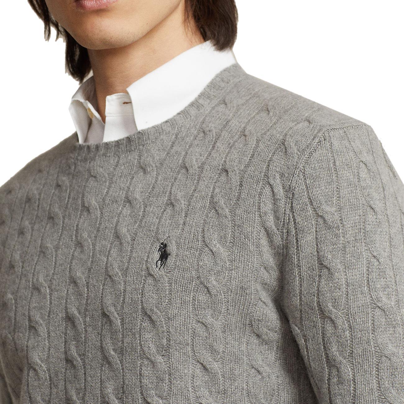 POLO RALPH LAUREN Pullover In Lana Cashmere Uomo Fawn Grey Heather 710876762 012 FAWN GREY HEATHER 