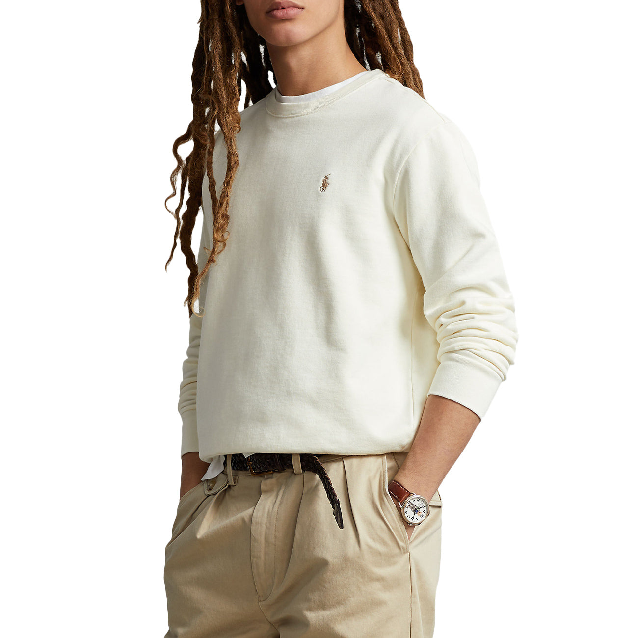 POLO RALPH LAUREN Felpa Girocollo Uomo Clubhouse Cream 710916689 003 CLUBHOUSE CREAM 