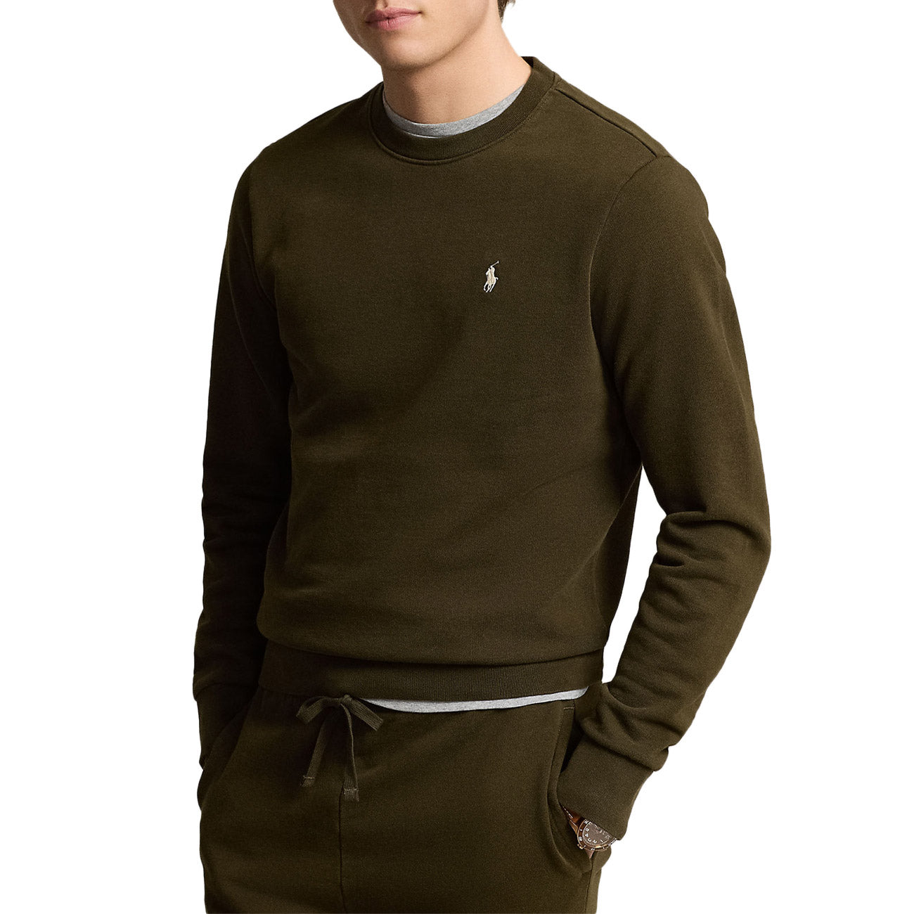 POLO RALPH LAUREN Felpa Girocollo Uomo Dark Loden 710916689 019 DARK LODEN 