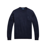 POLO RALPH LAUREN Pullover Girocollo In Lambswool Uomo Hunter Navy 710946143 001 HUNTER NAVY 