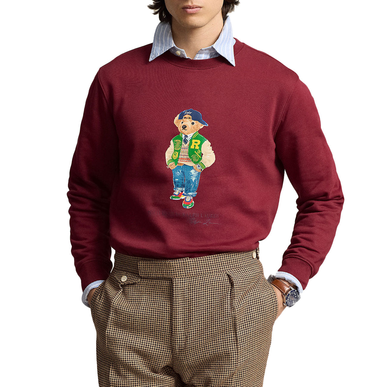 POLO RALPH LAUREN Felpa Girocollo Polo Bear Fleece Uomo Red Carpet Vrsy Bear 710953718 001 F24 RED CARPET VRSY BEAR 