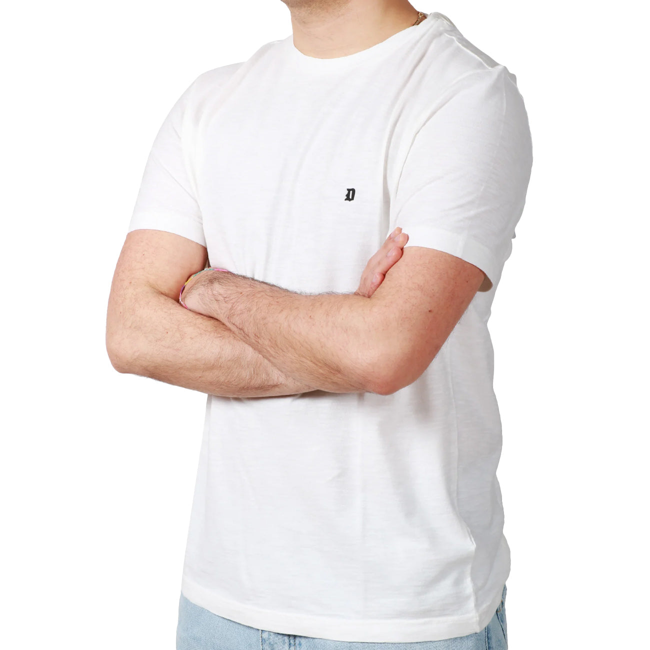 DONDUP T-Shirt In Jersey Fiammato US198JF0195U 000 BIANCO 