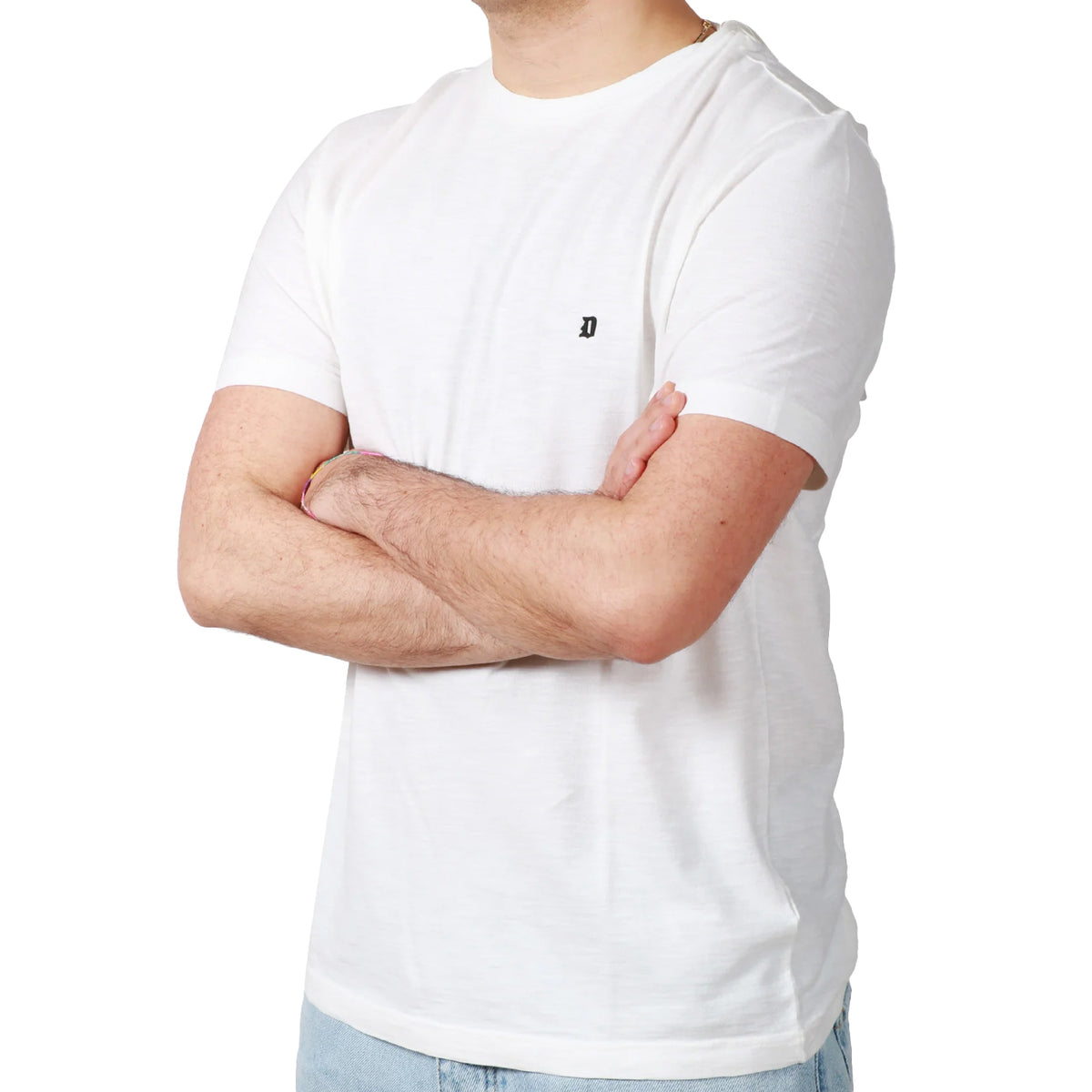 DONDUP T-Shirt In Jersey Fiammato US198JF0195U 000 BIANCO 